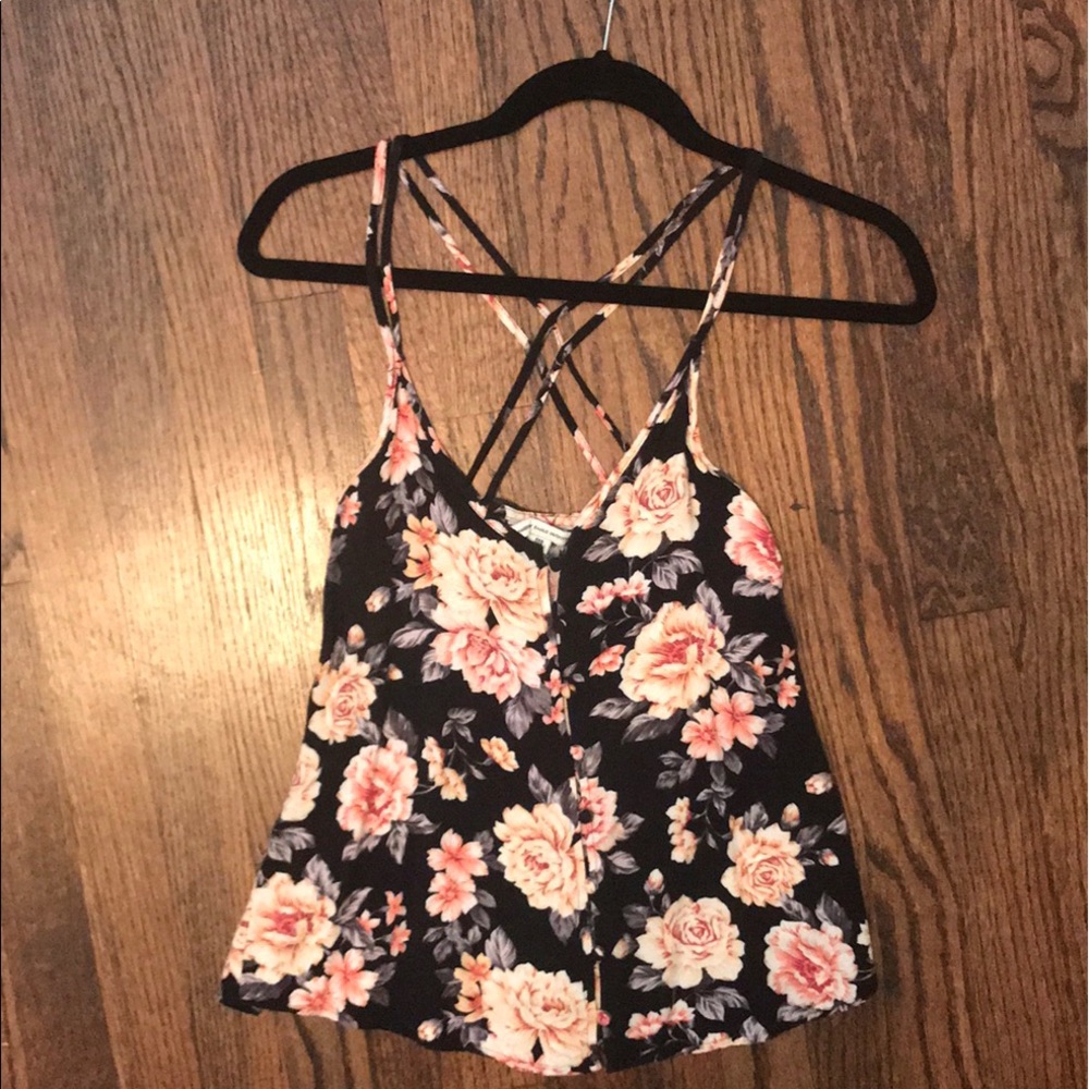 American Eagle Floral Strappy Tank